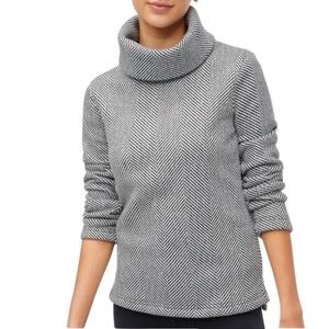J. Crew Black and White Herringbone Turtleneck Sweater